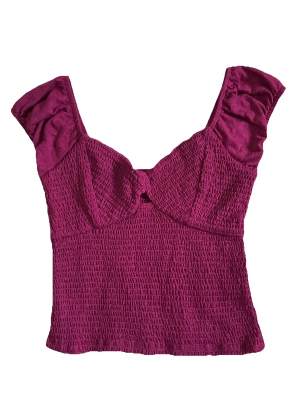 OAK Fuchsia Smocked Bust Cup Tank